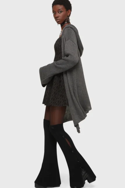Forget Wishing Knit Cardigan [Grey] f